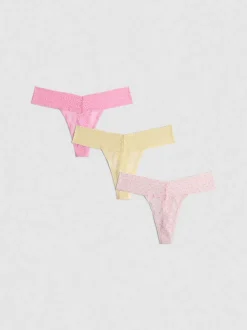 Bandeau-Tangas aus Spitze, 3er-Pack