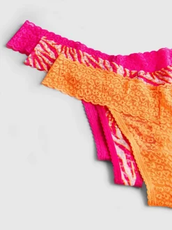 Bandeau-Tangas aus Spitze, 3er-Pack
