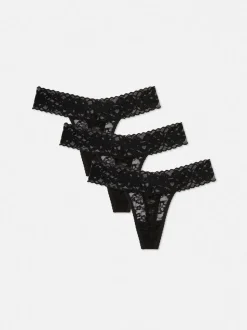 Bandeau-Tangas aus Spitze, 3er-Pack