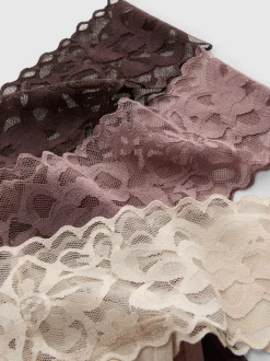 Bandeau-Tangas mit hohem Baumwollanteil in neutralen Tönen, 3er-Pack