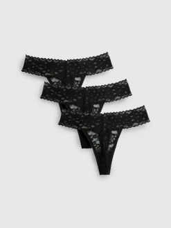 Bandeau-Tangas mit Spitze, 3er-Pack