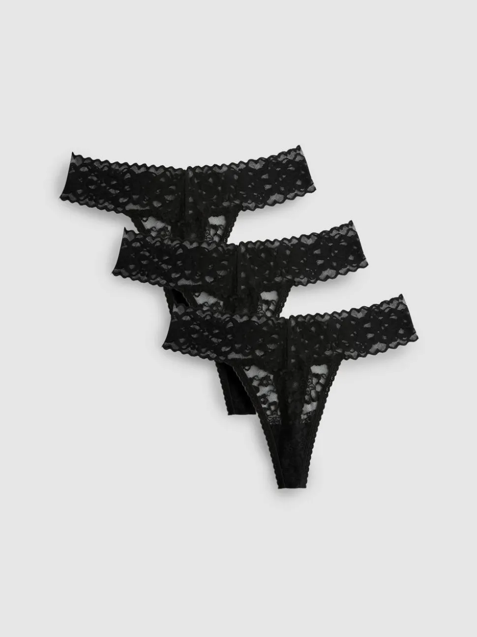 Bandeau-Tangas mit Spitze, 3er-Pack