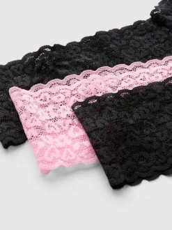 Bandeau-Tangas mit Spitzenbesatz, 3er-Pack