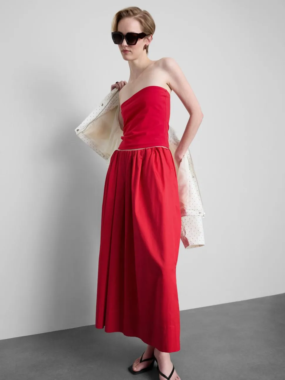 Bandeau-Top mit hohem Baumwollanteil