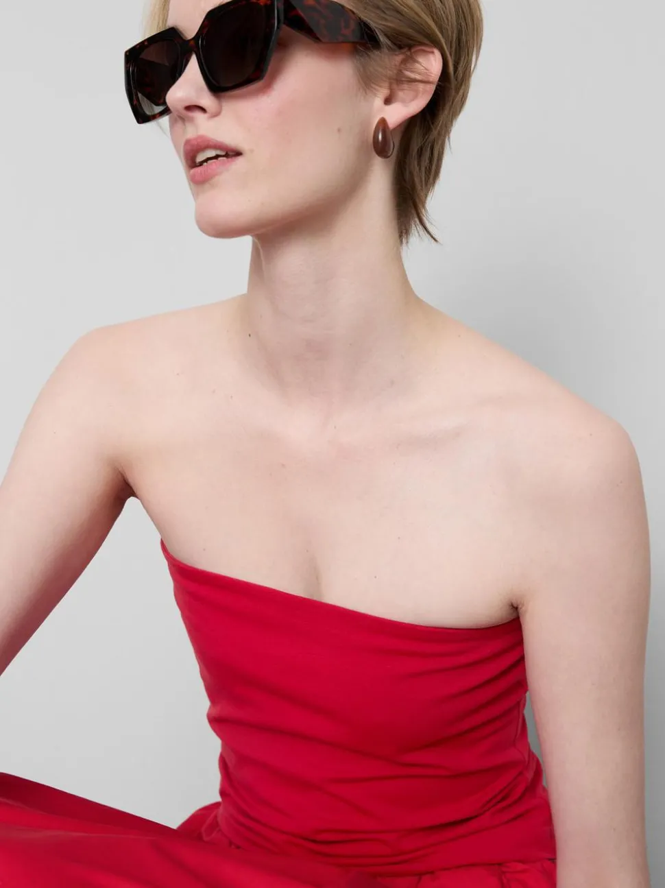 Bandeau-Top mit hohem Baumwollanteil