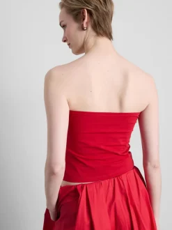 Bandeau-Top mit hohem Baumwollanteil