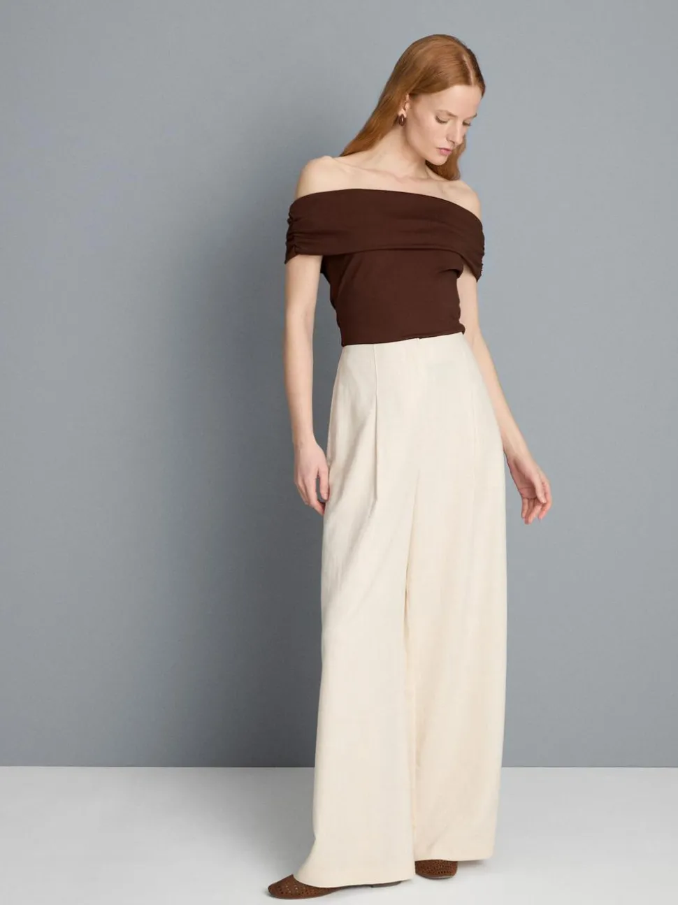 Bardot-Top aus Jersey