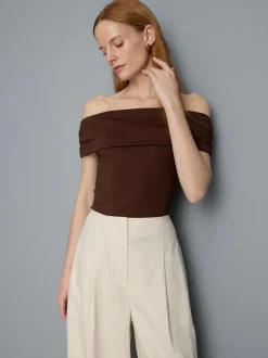 Bardot-Top aus Jersey