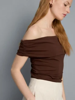 Bardot-Top aus Jersey