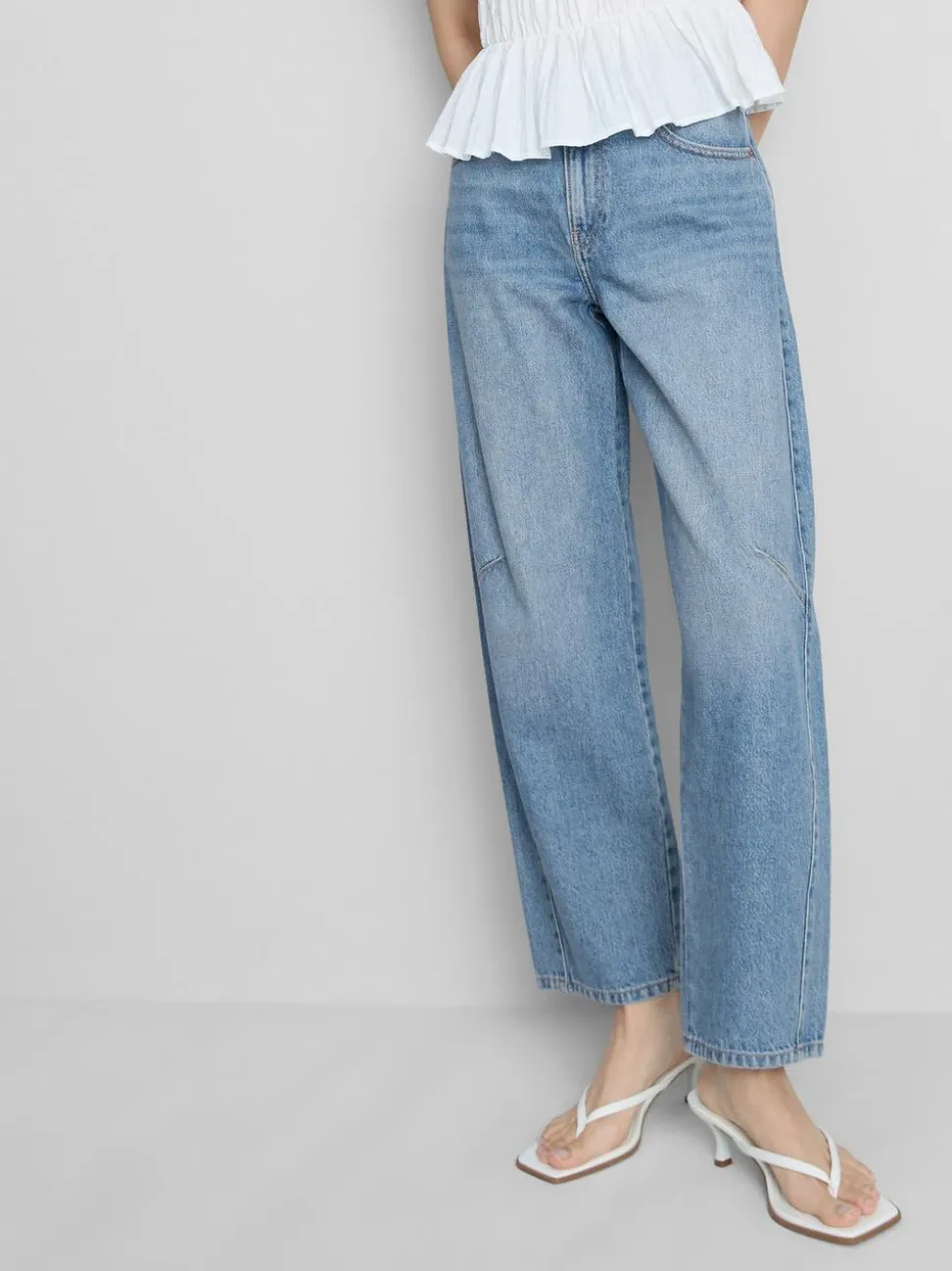 Barrel-Jeans mit mittlerer Leibhöhe