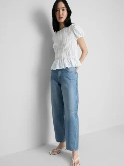 Barrel-Jeans mit mittlerer Leibhöhe