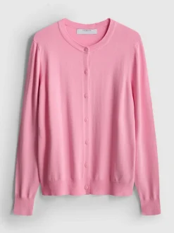 Basic-Cardigan mit Rundhalsausschnitt
