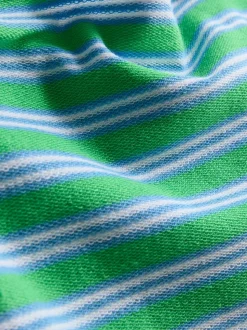 Bauchfreies, gestreiftes Bandeau-Top mit hohem Baumwollanteil