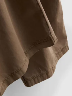 Baumwoll-Cargohose mit weitem Bein