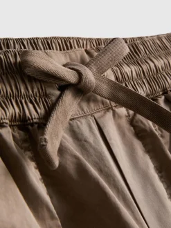 Baumwoll-Cargohose mit weitem Bein