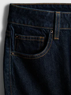 Baumwoll-Denim-Jeans mit mittlerer Leibhöhe und geradem Bein