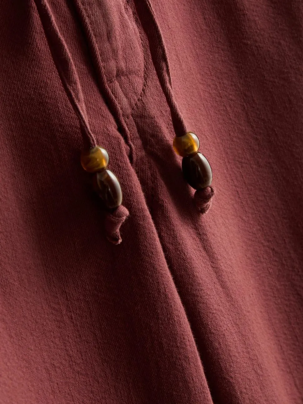 Baumwoll-Hose mit geradem Bein und Perlendetail