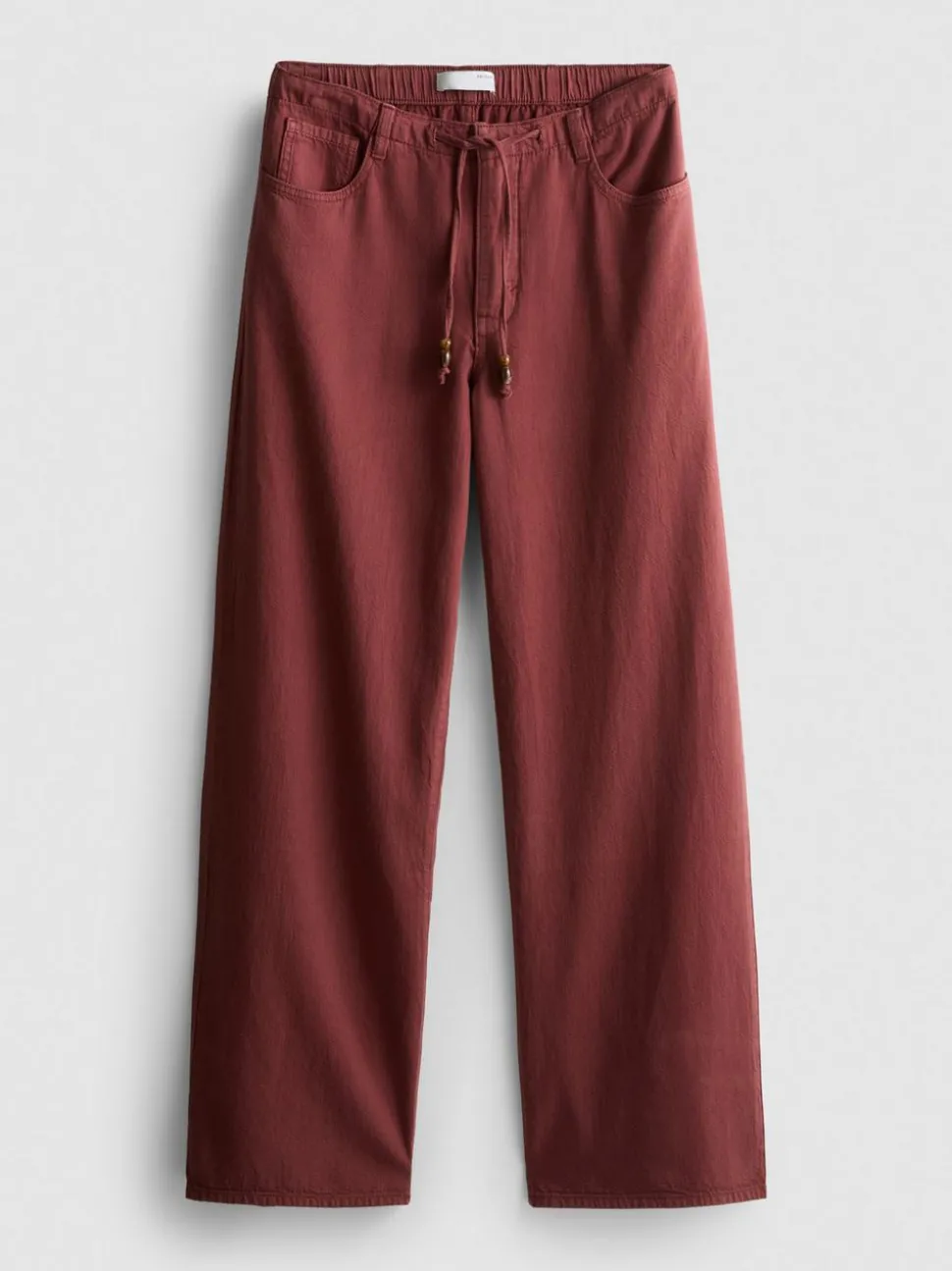Baumwoll-Hose mit geradem Bein und Perlendetail