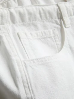 Baumwoll-Hose mit geradem Bein und Perlendetail