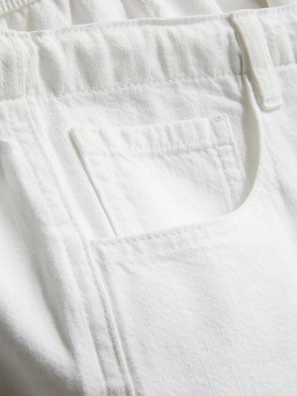 Baumwoll-Hose mit geradem Bein und Perlendetail