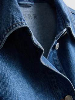 Baumwoll-Jeansjacke mit aufgesetzter Tasche