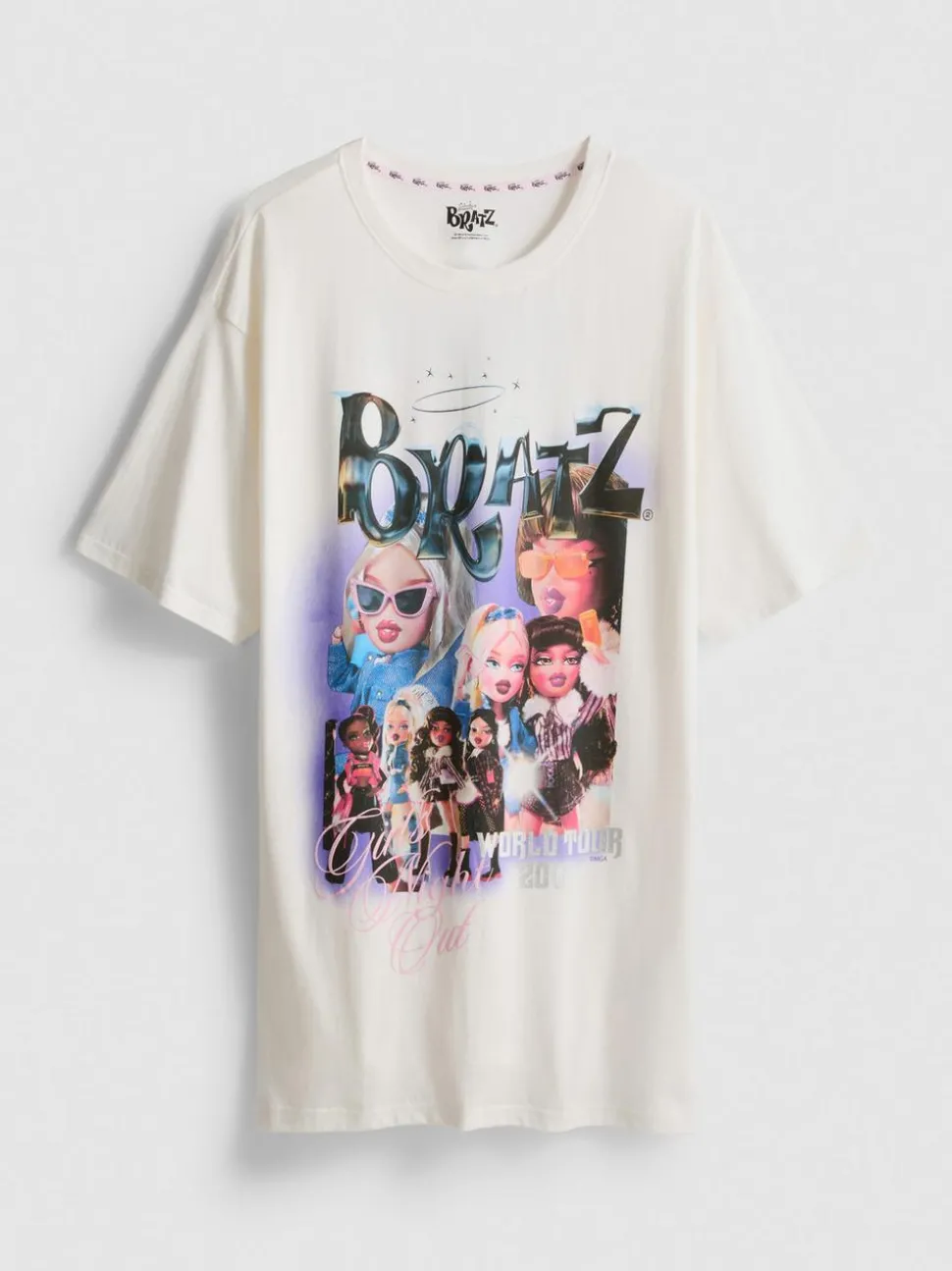 Baumwoll-Nachthemd im Oversized-Look mit „Bratz“-Grafik