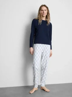 Baumwoll-Schlafanzug mit Sweatshirt und Print