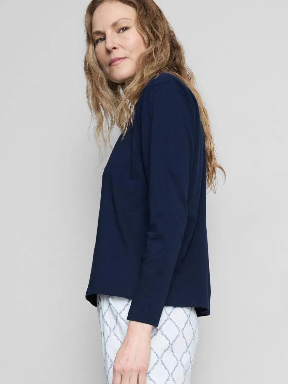 Baumwoll-Schlafanzug mit Sweatshirt und Print