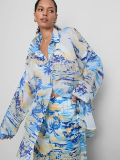 Baumwoll-Strand-Shirt mit Print