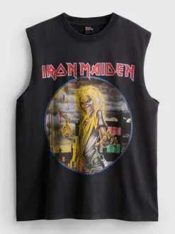 Baumwoll-Tanktop mit „Iron Maiden“ Grafik