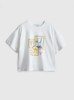 Baumwoll-T-Shirt mit geradem Schnitt