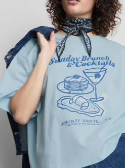 Baumwoll-T-Shirt mit geradem Schnitt