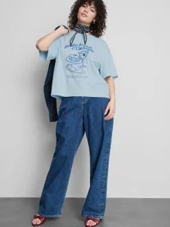 Baumwoll-T-Shirt mit geradem Schnitt