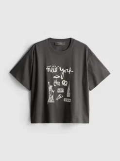 Baumwoll-T-Shirt mit geradem Schnitt