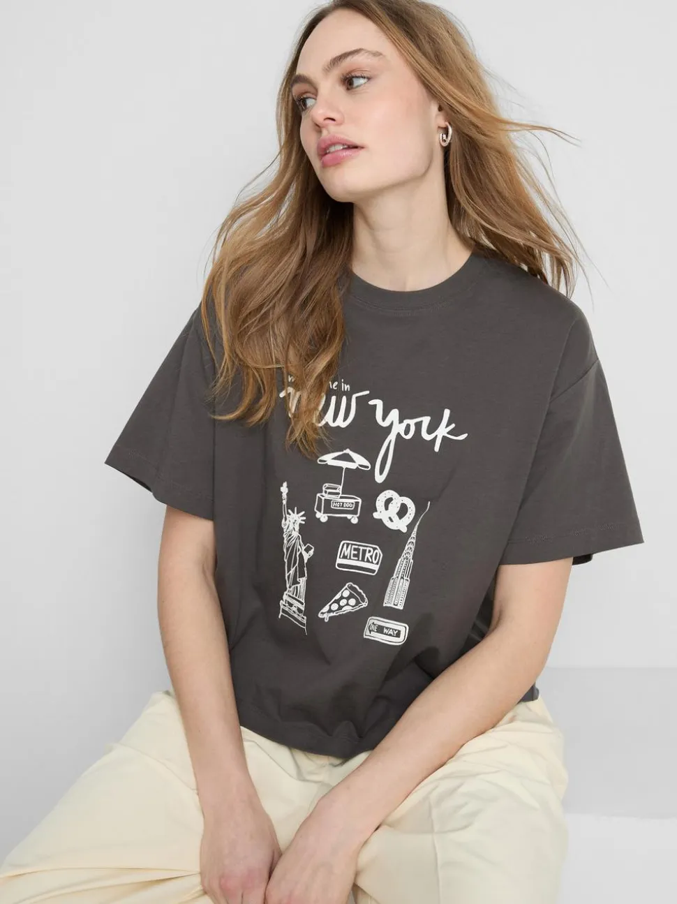 Baumwoll-T-Shirt mit geradem Schnitt