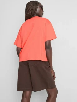 Baumwoll-T-Shirt mit geradem Schnitt