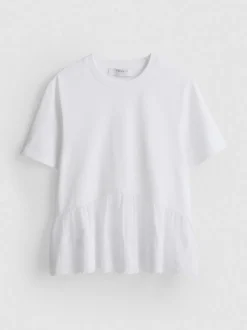 Baumwoll-T-Shirt mit Lochstickerei