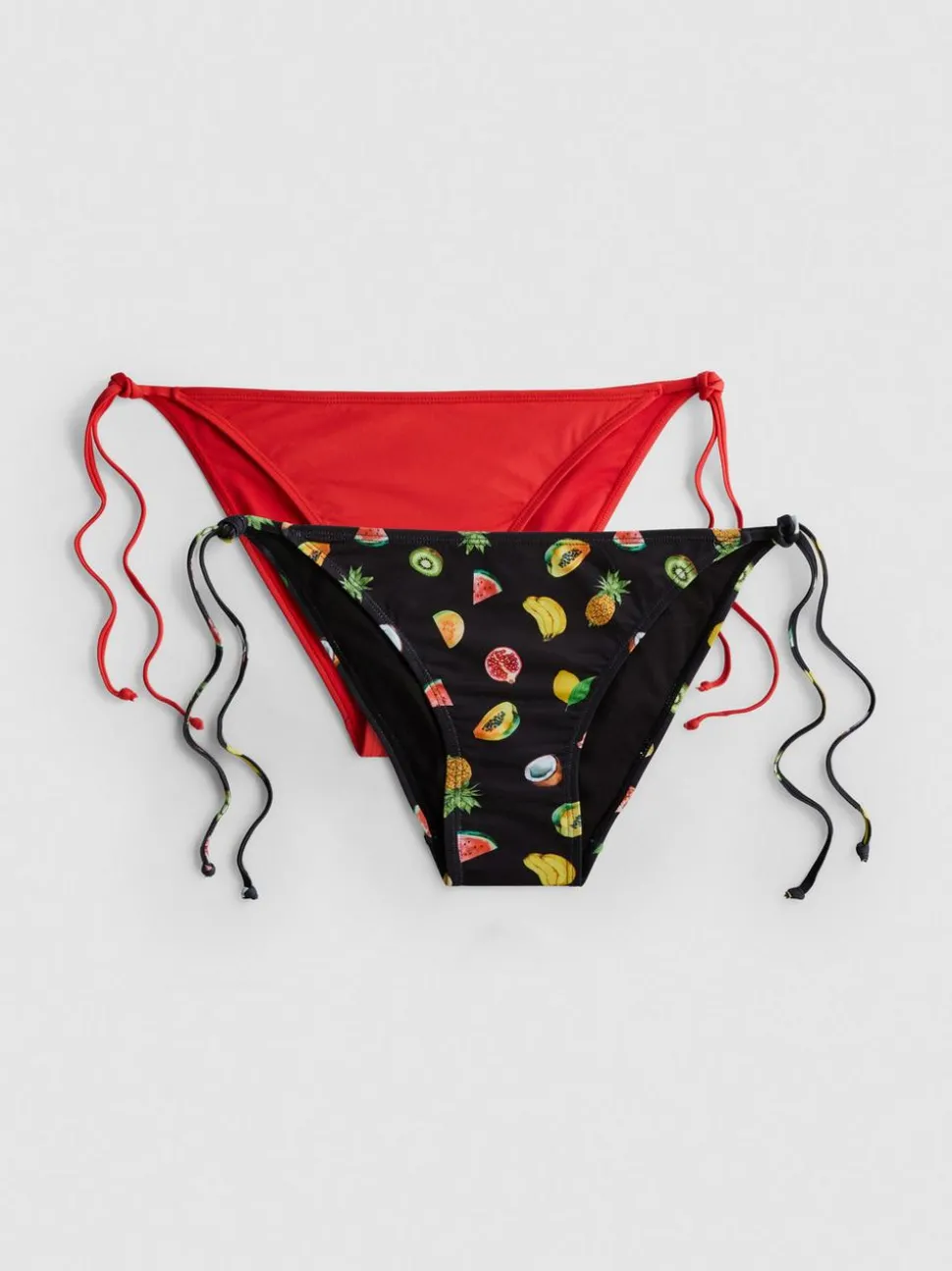 Bedruckte Bikinihosen zum seitlichen Binden, 2er-Pack