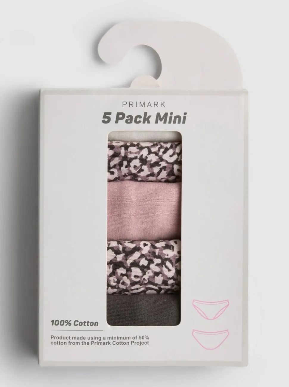 Bedruckte Minislips mit hohem Baumwollanteil, 5er-Pack