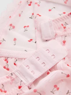 Bedrucktes Babydoll-Unterwäscheset aus Netzstoff