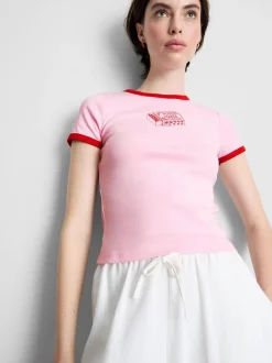 Bedrucktes Ringer-Baby-T-Shirt aus Baumwolle