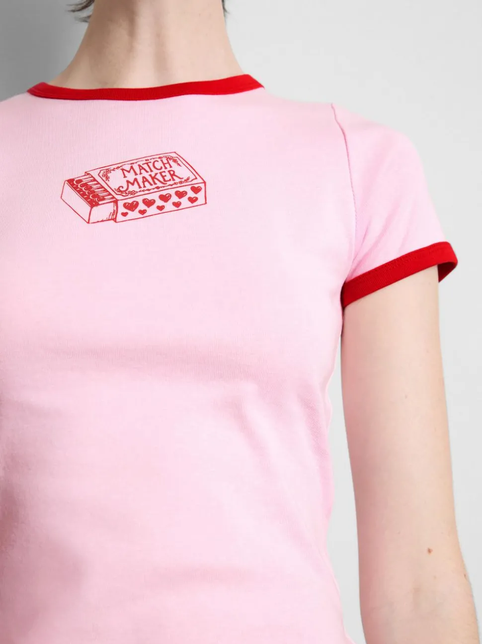 Bedrucktes Ringer-Baby-T-Shirt aus Baumwolle