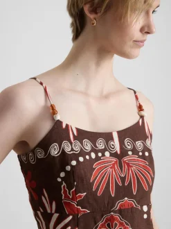 Bedrucktes „The Edit“ Tanktop aus Leinengemisch