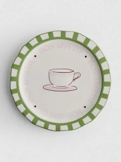 Beilagenteller mit Kaffee-Print