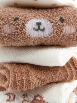 Bequeme Babysocken mit Bärenmotiv, 5er-Pack