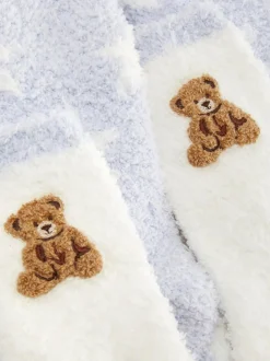 Bequeme Socken mit Bärenmotiv, 2er-Pack