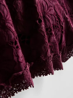 Bestickte Baumwollshorts mit hohem Bund
