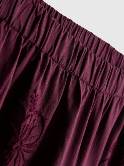 Bestickte Baumwollshorts mit hohem Bund