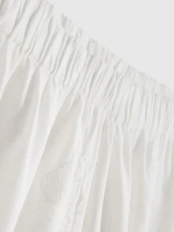 Bestickte Baumwollshorts mit hohem Bund