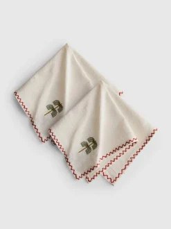 Bestickte Stoffservietten, 2er-Pack